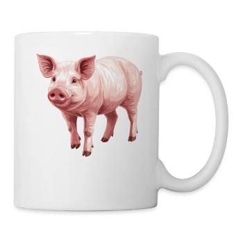 Schweine Schwein - Tasse - Weiß - Rechts