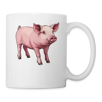 Schweine Schwein - Tasse - Weiß - Rechts