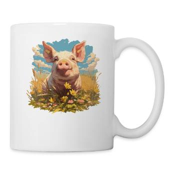 Schweine Schwein - Tasse - Weiß - Rechts