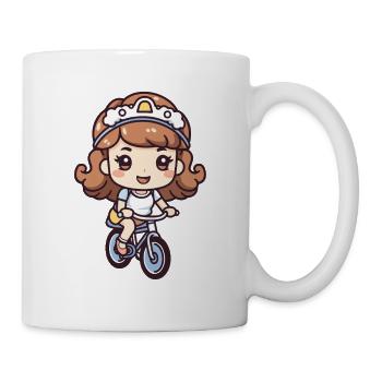 Bicyclette Fille Bande Dessinée - Mug blanc - blanc - Droite