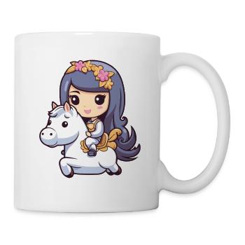 Prinzessin Pferd Comic - Tasse - Weiß - Rechts