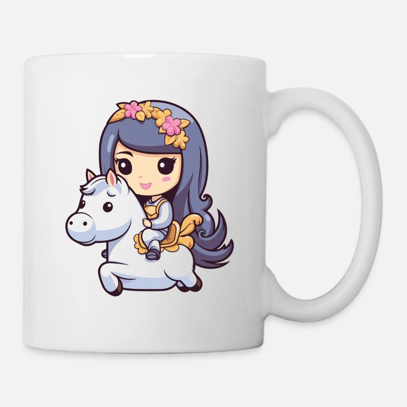 Prinzessin Pferd Comic - Tasse - Weiß