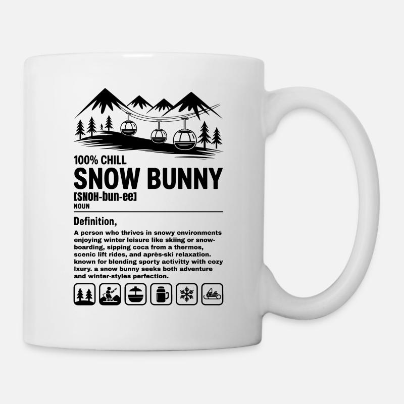 Définition décontractée du lapin des neiges Montagnes d’hiver - Mug blanc - blanc
