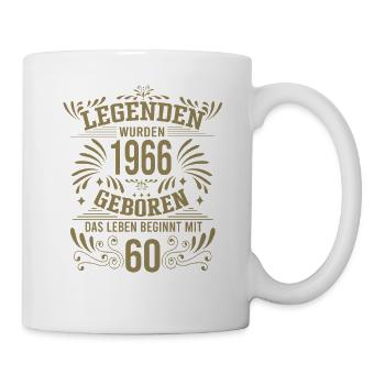 60. Geburtstag Legenden 1966 Vintage Retro Geburts - Tasse - Weiß - Rechts
