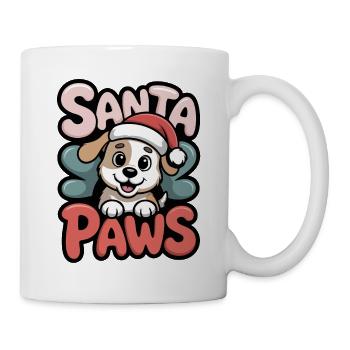 Santa Paws – Niedlicher Weihnachtshund, Geschenk - Tasse - Weiß - Rechts