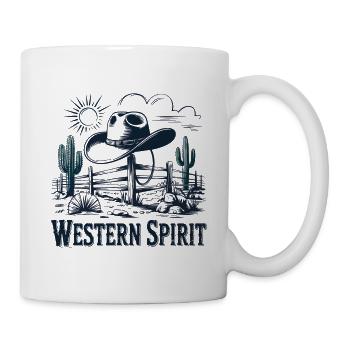 Western Vintage Cowboy - Tasse - Weiß - Rechts
