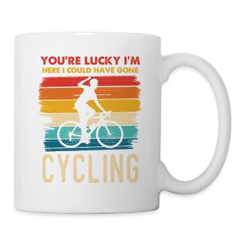 Glücklicher Radfahrer Retro Motiv - Tasse - Weiß - Rechts