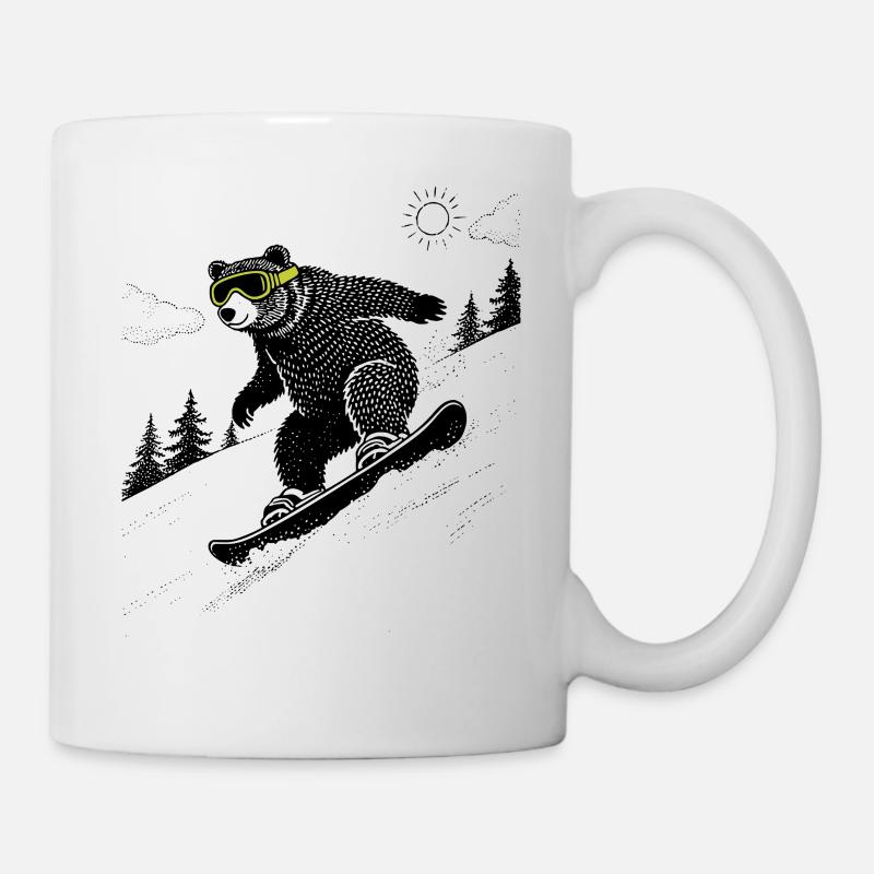 Snowboard Bär - Tasse - Weiß