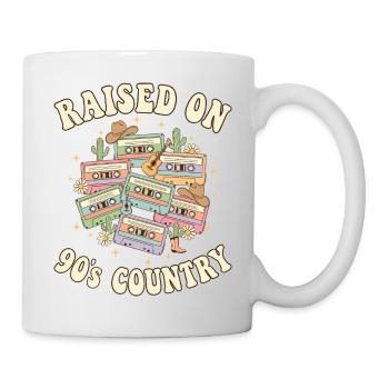 Kassetten-Hip-Hop-Tape, aufgewachsen im R&B der 90er - Tasse - Weiß - Rechts