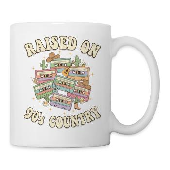 Kassetten-Hip-Hop-Tape, aufgewachsen im R&B der 90er - Tasse - Weiß - Rechts