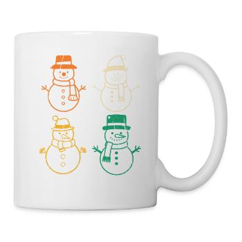 Weihnachtsmann Schneemann Weihnachten - Tasse - Weiß - Rechts