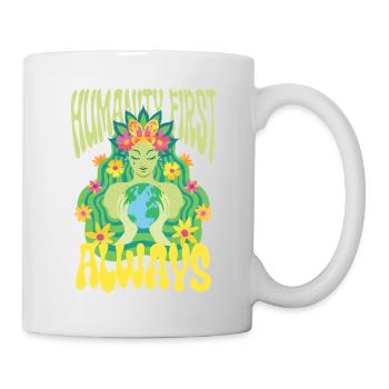 Menschlichkeit : l’égalité : l’humanité d’abord, toujours - Mug blanc - blanc - Droite
