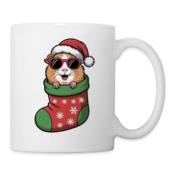 Hamster Santa in Christmas sock - Mug - white - Right