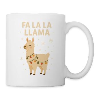 Fa La La Llama Noël en famille - Mug blanc - blanc - Droite