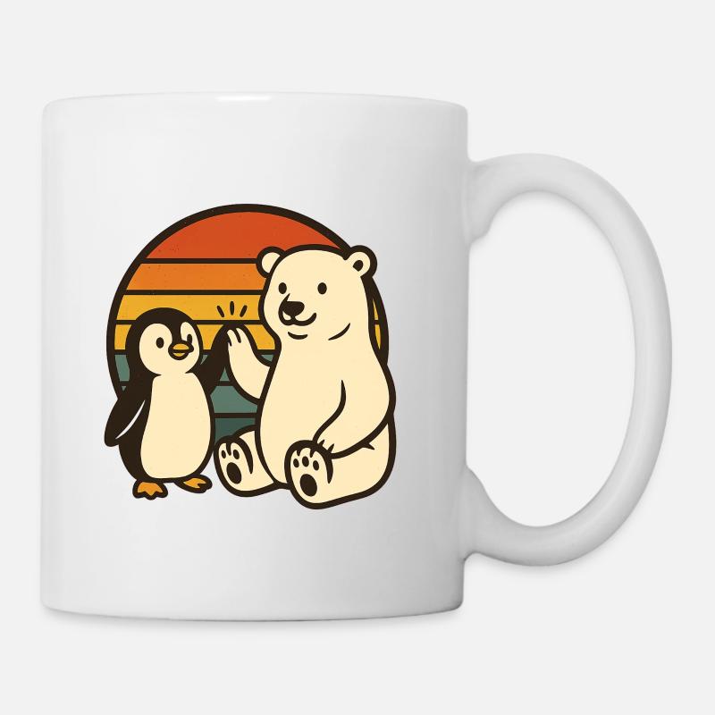 Eisbär und Pinguin - Tasse - Weiß