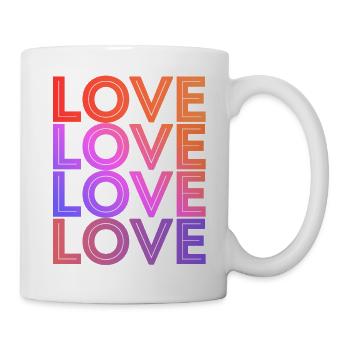 LOVE Text Font Design Gradient Typo - Mug - white - Right