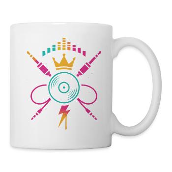 Neon Vinyl Cables, Power DJ Sound - Tasse - Weiß - Rechts