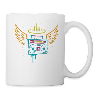 Neon Boombox Engel, Street Music Vibes - Tasse - Weiß - Rechts