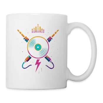 Neon Rainbow Vinyl, Happy Rave Sound - Tasse - Weiß - Rechts