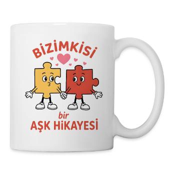 Bizimkisi Puzzle Love Story - Türk Liebe Design - Tasse - Weiß - Rechts