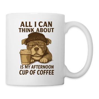 Le chien endormi pense au café - Mug blanc - blanc - Droite