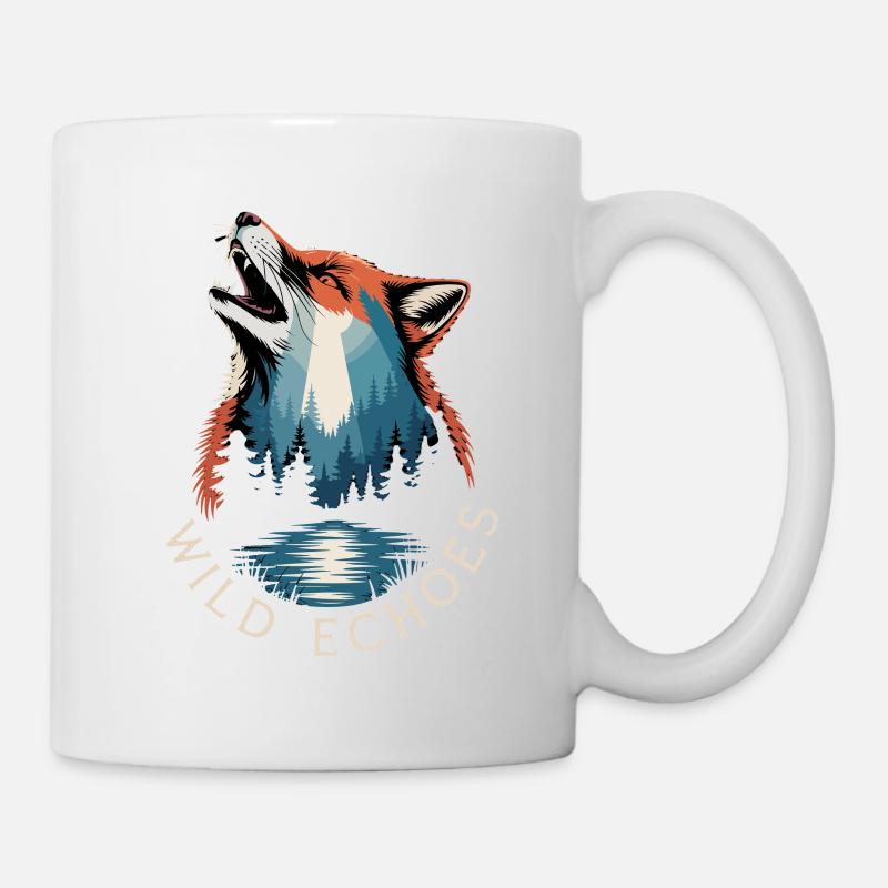 Paysage naturel de la forêt de renards de Wild Echoes - Mug blanc - blanc