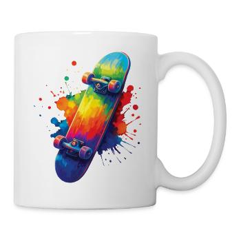 Multicolor Skateboard – Art Splash Skate - Tasse - Weiß - Rechts