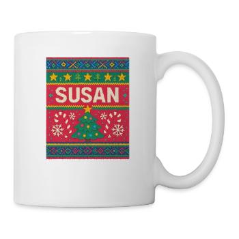 Susan Christmas Knit Art  - Mug - white - Right