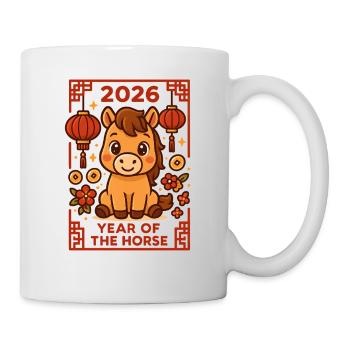 Jahr des Pferdes 2026 – Chinesisches Neujahr für K - Tasse - Weiß - Rechts