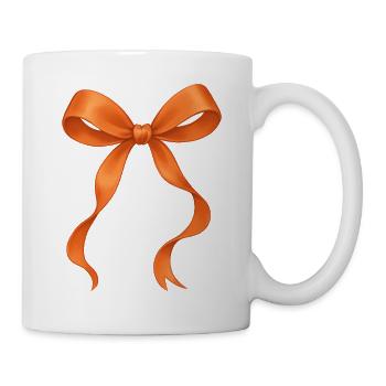 Süße, kokette orangefarbene Schleife für Mädchen - Tasse - Weiß - Rechts