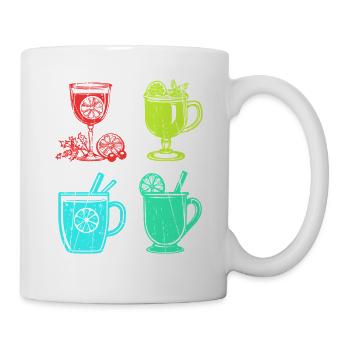 Weihnachtsmann Glühwein Weihnachten - Tasse - Weiß - Rechts