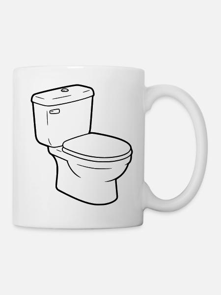 Toilette WC Klo Sanitär Vektor - Tasse - Weiß