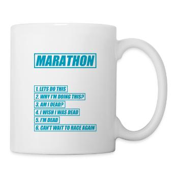 6 Stages of Marathon Funny Run Jogging Runner - Mug - white - Right