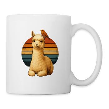Alpaka Vogel Retro Tierfreunde - Tasse - Weiß - Rechts