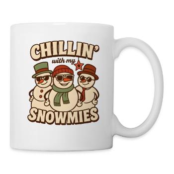 Chillin’ with My Snowmies Retro Xmas Style - Tasse - Weiß - Rechts