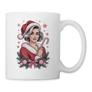 Madame Noël Bonbon, T-shirt de Noël, mignon - Mug blanc - blanc - Droite