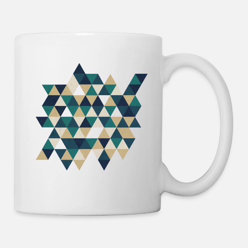 Geometric Triangle Mosaic - Mug - white