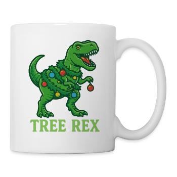 Tree Rex Dinosaurier-Weihnachtsfamilienspaß - Tasse - Weiß - Rechts
