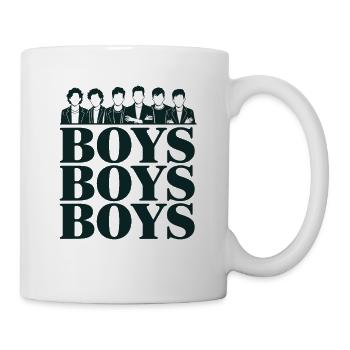 Silhouettes de garçons Motif d’équipe stylé - Mug blanc - blanc - Droite