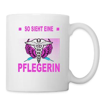 Pflegerin Geschenke Pflege Lustig Krankenpflegerin - Tasse - Weiß - Rechts