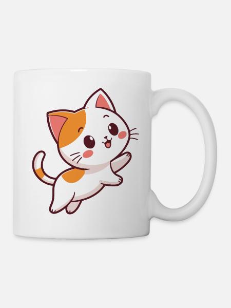 Glückliches Calico-Kätzchen - Tasse - Weiß