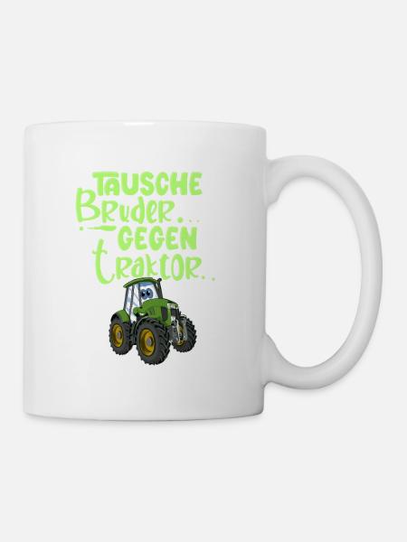 Tausche Bruder Gegen Traktor - Tasse - Weiß