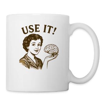 Utilise-le ! Femme vintage avec du cerveau - Mug blanc - blanc - Droite