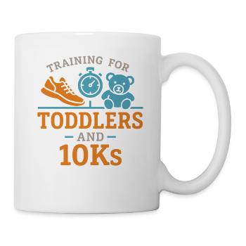 Laufende Mama, Papa, Joggende Eltern - Tasse - Weiß - Rechts