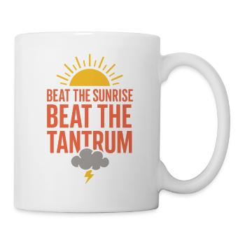 Laufende Mama, Papa, Joggende Eltern - Tasse - Weiß - Rechts