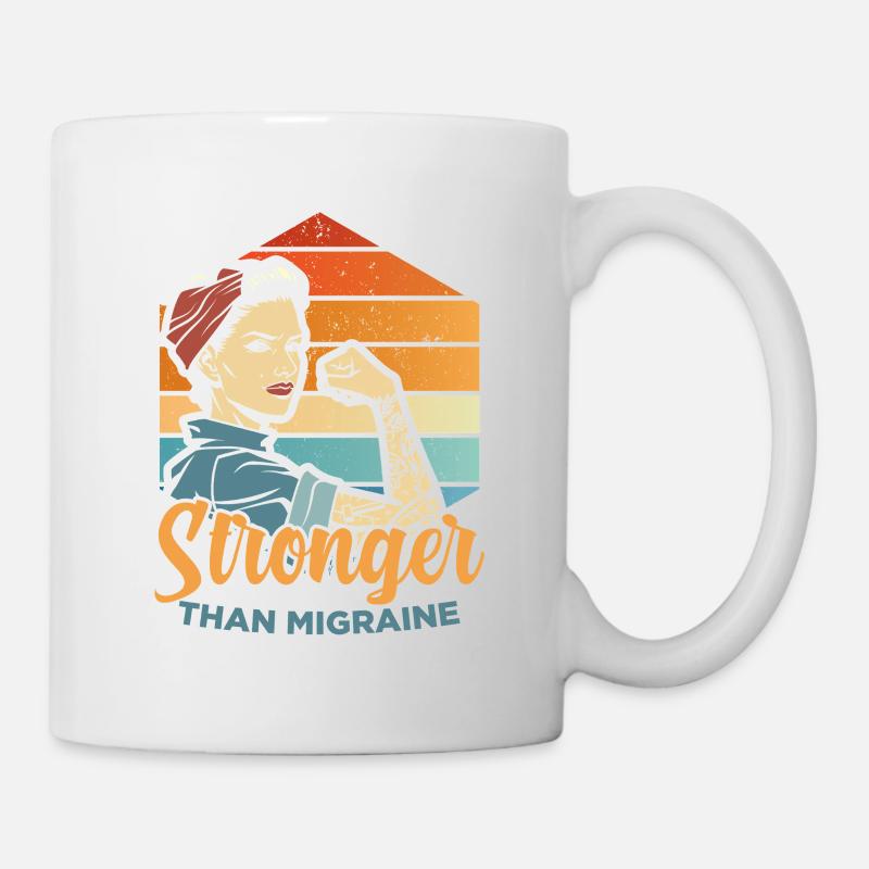 Plus fort que la migraine - pour la féministe - Mug blanc - blanc