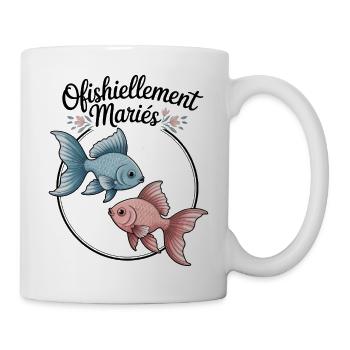 Ofishiellement Married Humor Peach Wedding Couple - Mug - white - Right