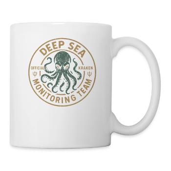 Équipe de surveillance des profondeurs du Kraken Mythe drôle Kr - Mug blanc - blanc - Droite