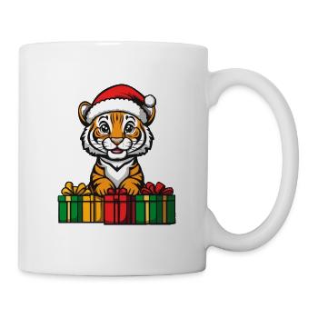 Tiger Weihnachten Geschenke - Tasse - Weiß - Rechts