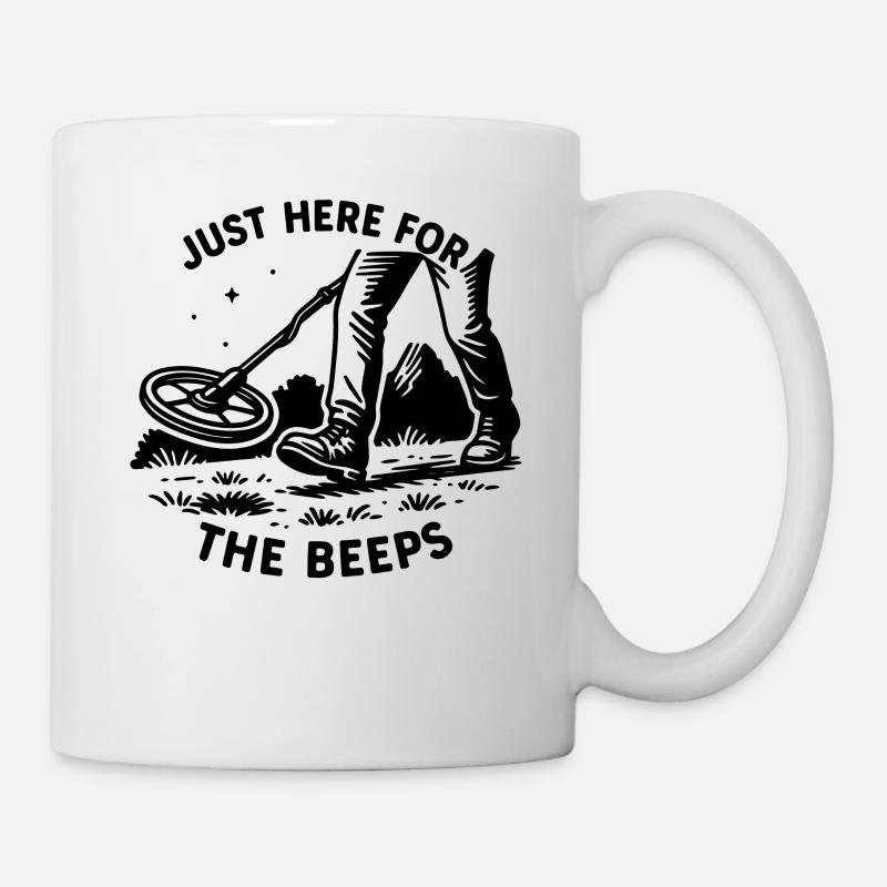 Je suis juste ici pour l’aventure de détection de métaux des bips - Mug blanc - blanc